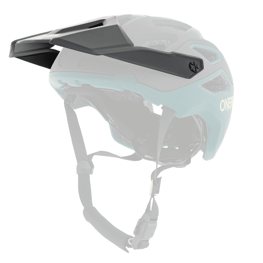 Der O'NEAL Visor PIKE Helmet SOLID ist ein teal-schwarzer Mountainbike-Helm mit Visier, Belüftungsöffnungen, verstellbaren Riemen und dem teilweise sichtbaren O'NEAL-Markennamen an der Seite.