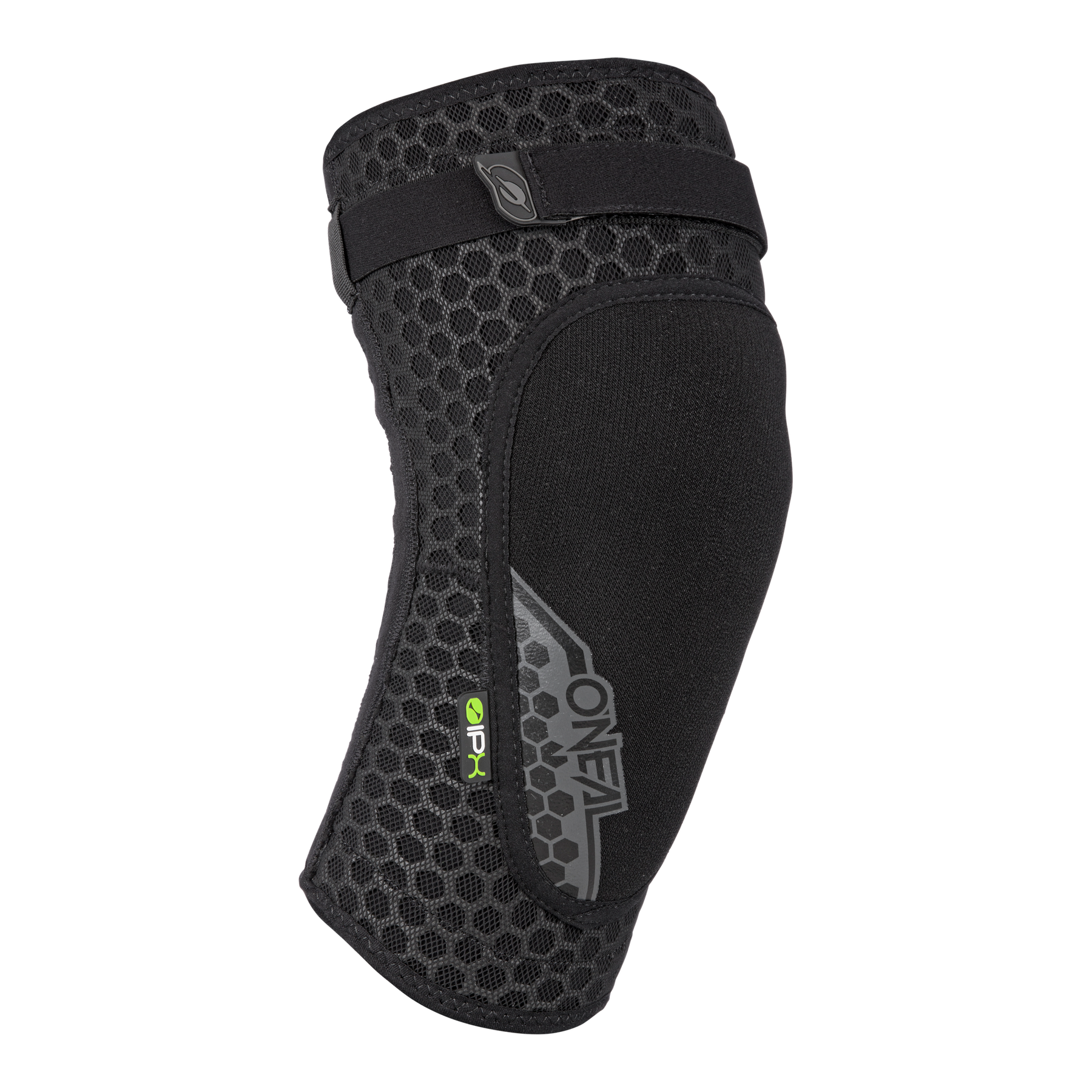 Der O'NEAL REDEEMA Ellbogenschützer von O'NEAL, ein schwarzer Ellbogenschützer für den Radsport, dargestellt vor einem schlichten schwarzen Hintergrund.