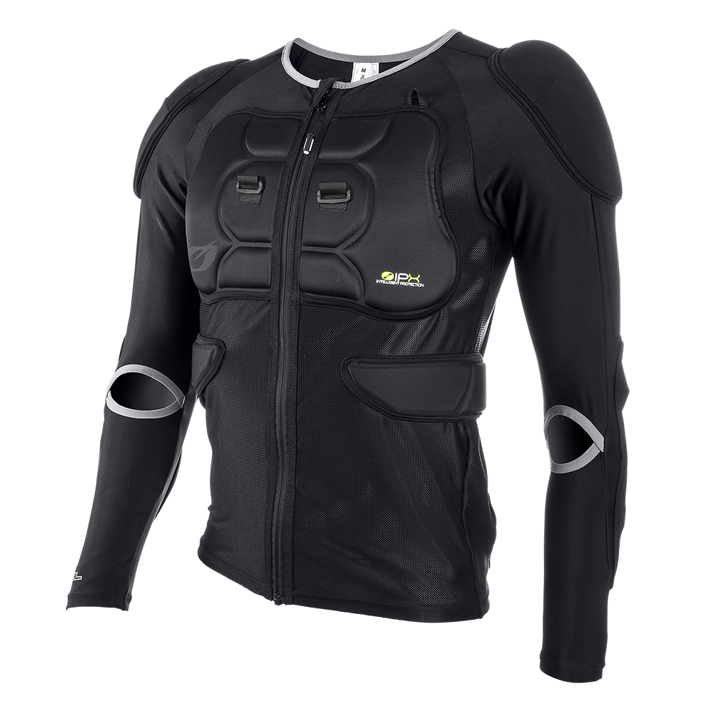 Die O'NEAL BP Youth Protektoren Jacke verfügt über einen Frontreißverschluss, gepolsterte Brust, Schultern und Ellbogen. Atmungsaktives Mesh-Gewebe und Schutz-Technologie machen sie ideal für Actionsport. Mit einem kleinen gelben Logo auf der Brust.