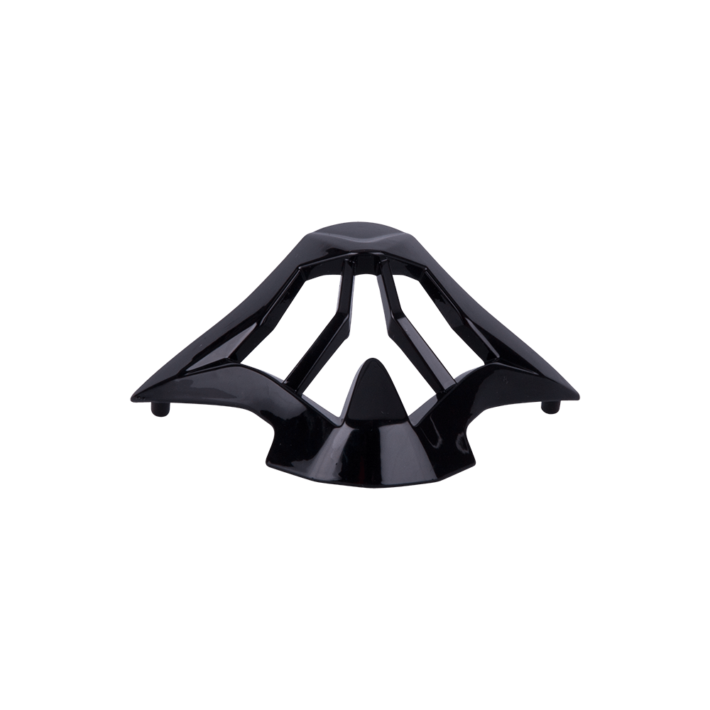 Der O'NEAL Mouthpiece 3SRS Helmet von O'NEAL ist ein schwarzes, glänzendes, kantiges Kunststoff-Accessoire mit abgerundeten Kanten und offenen Abschnitten, das auf einem schlichten weißen Hintergrund abgebildet ist.