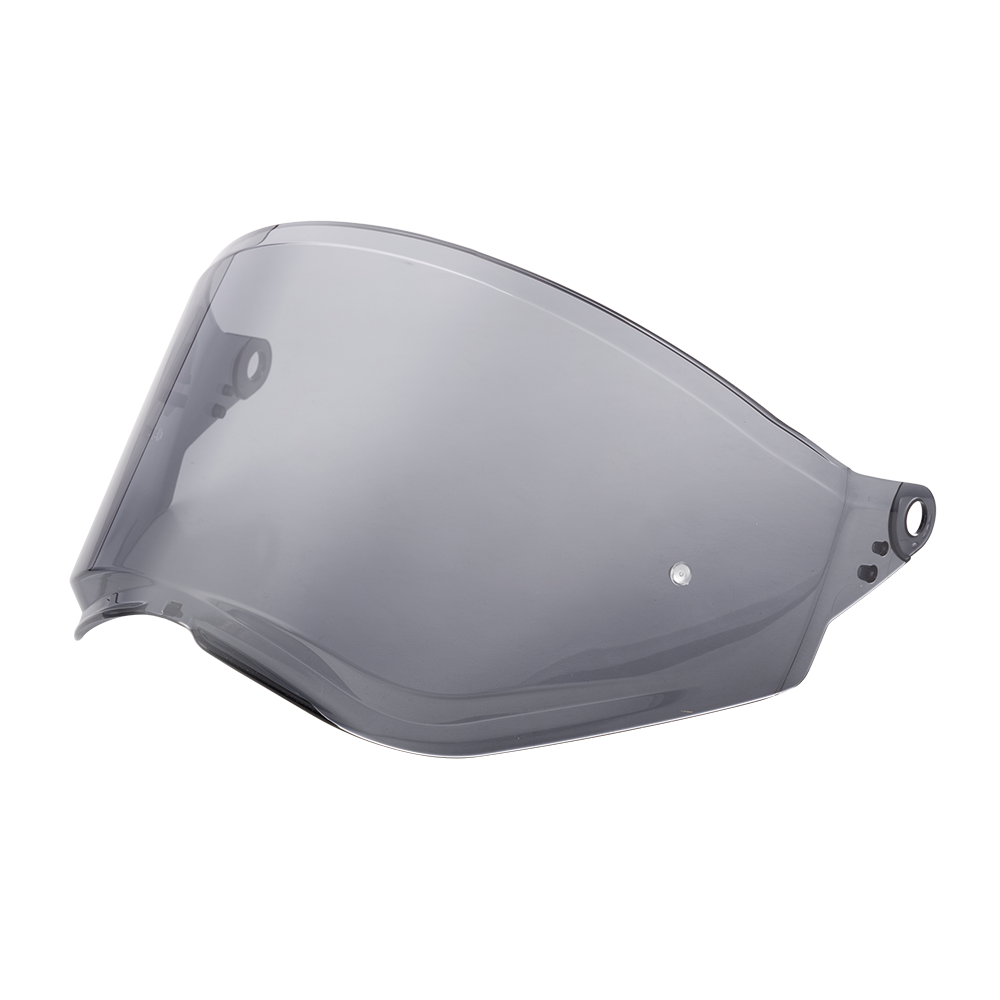 Das O'NEAL SIERRA Helmet Replacement Shield ist ein transparentes, leicht getöntes Visier mit seitlichen Befestigungslöchern von O'NEAL, das auf weißem Hintergrund abgebildet ist.