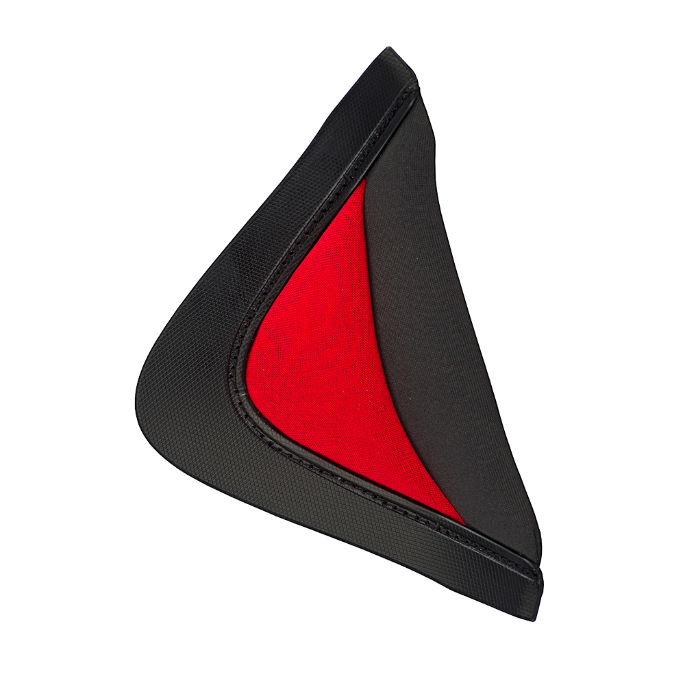 Der O'NEAL Chin Curtain SIERRA Helmet ist ein schwarz-rotes Neopren-Accessoire mit schlankem, geschwungenem Design, das als Schutzhülle für den Kinnbereich Ihres Helms dient.