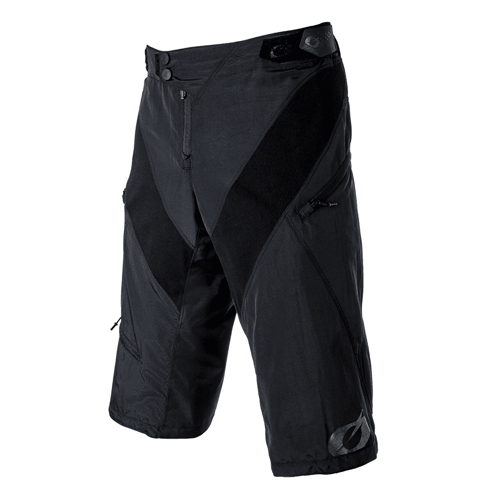 Schwarze, knielange O'NEAL GENERATOR Shorts mit mehreren ReiĆverschlusstaschen und einem Knopfverschluss an der Taille. Das sportliche Design zeichnet sich durch schrƤge NƤhte und Mesh-Belüftungsƶffnungen für AtmungsaktivitƤt aus, perfekt für deine MTB-Ausrüstung.