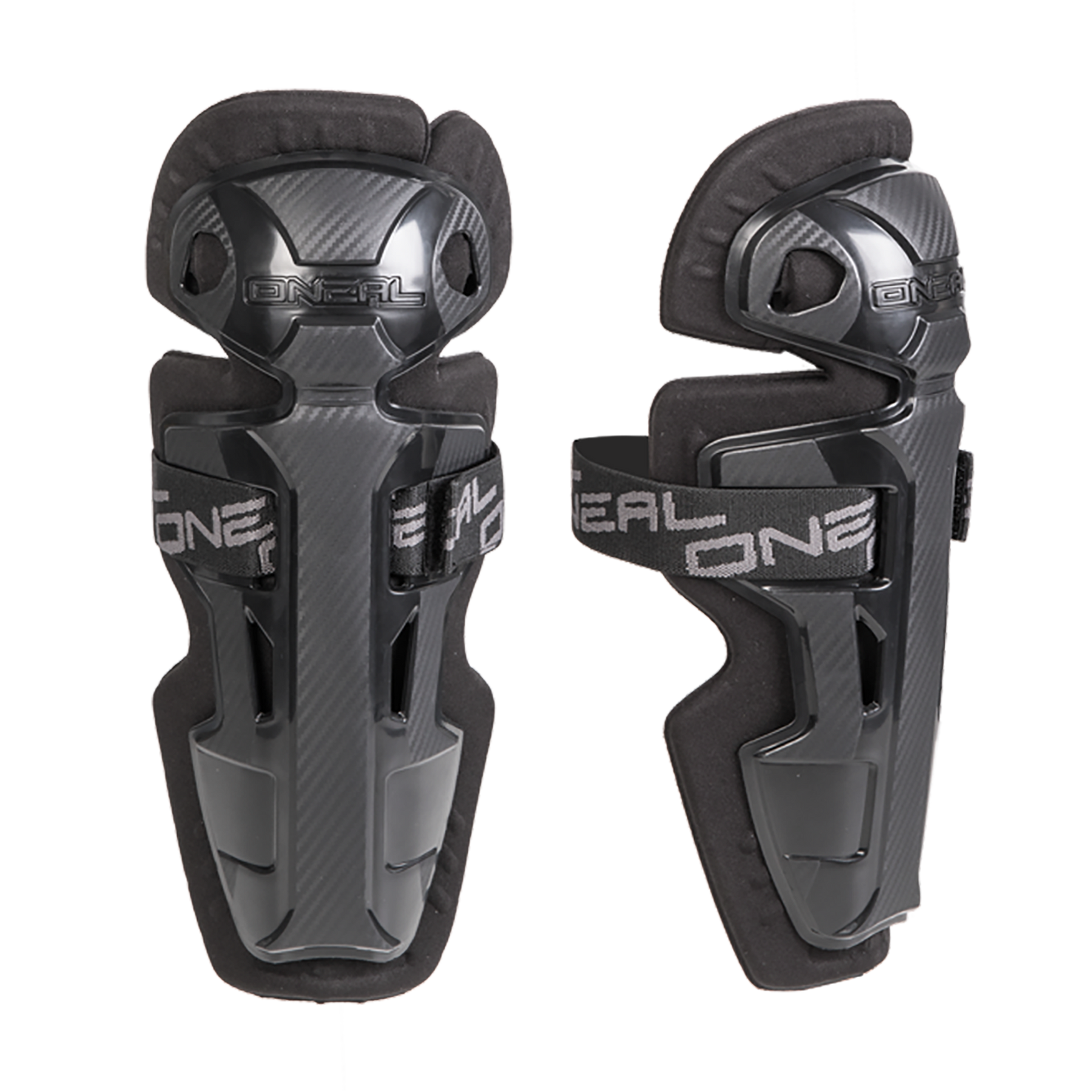 Die O'NEAL PRO II Knieschützer Kinder Carbon Look sind Jugendknieschützer mit verstellbaren Riemen und Hartplastikschalen, die hervorragenden Schutz für BMX, MTB oder MX bieten.