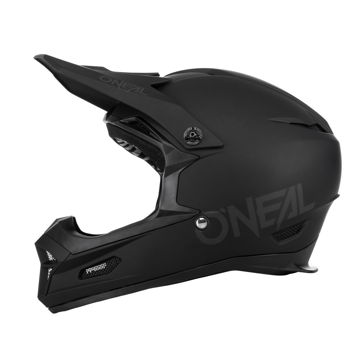 Der O'NEAL FURY Helm SOLID ist ein mattschwarzer ABS-Vollvisierhelm mit Kinnschutz und dem "O'NEAL"-Logo. Ideal für Motocross oder als Mountainbike Helm für zusätzlichen Schutz.