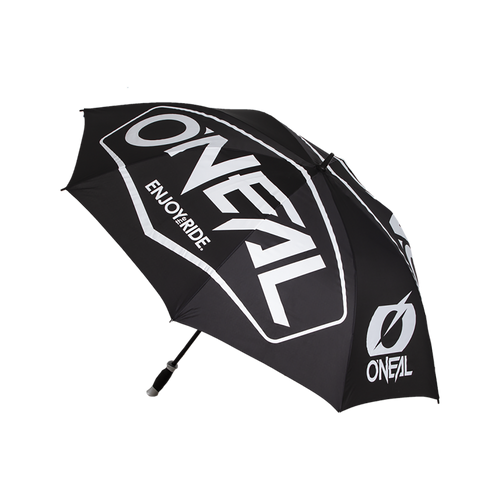 Der O'NEAL MOTO ATTACK Regenschirm HEXX ist ein schwarzer Regenschirm mit weißem