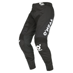 O'NEAL MAYHEM Hose BULLET Motocross-Hose in Schwarz mit weißem O'NEAL-Branding an Bein und Knie. Atmungsaktives Material, schützende Polsterung und tailliertes Design, abgebildet auf weißem Hintergrund.