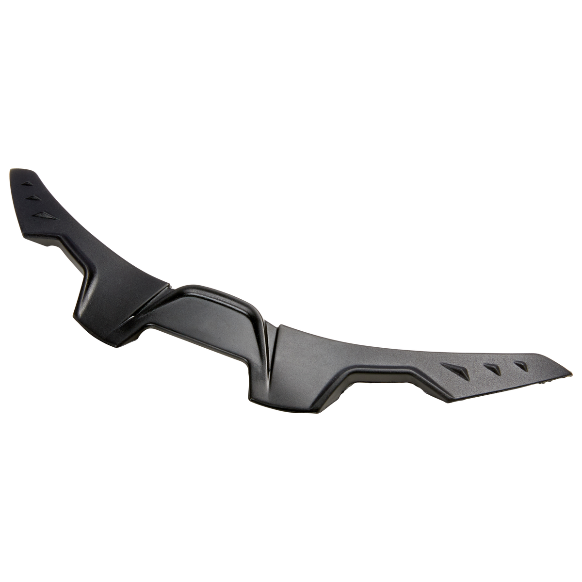 Der O'NEAL Nose Guard M-SRS Helm von O'NEAL verfügt über ein schwarzes, kantiges Design mit scharfen Kanten und ventilartigen Aussparungen für verbesserten Schutz und Aerodynamik.