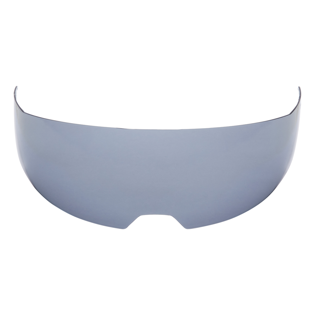 Der O'NEAL Sun Visor D-SRS Helm verfügt über ein gebogenes, getöntes Design mit einer Kerbe in der Mitte und glatten, abgerundeten Seitenkanten.