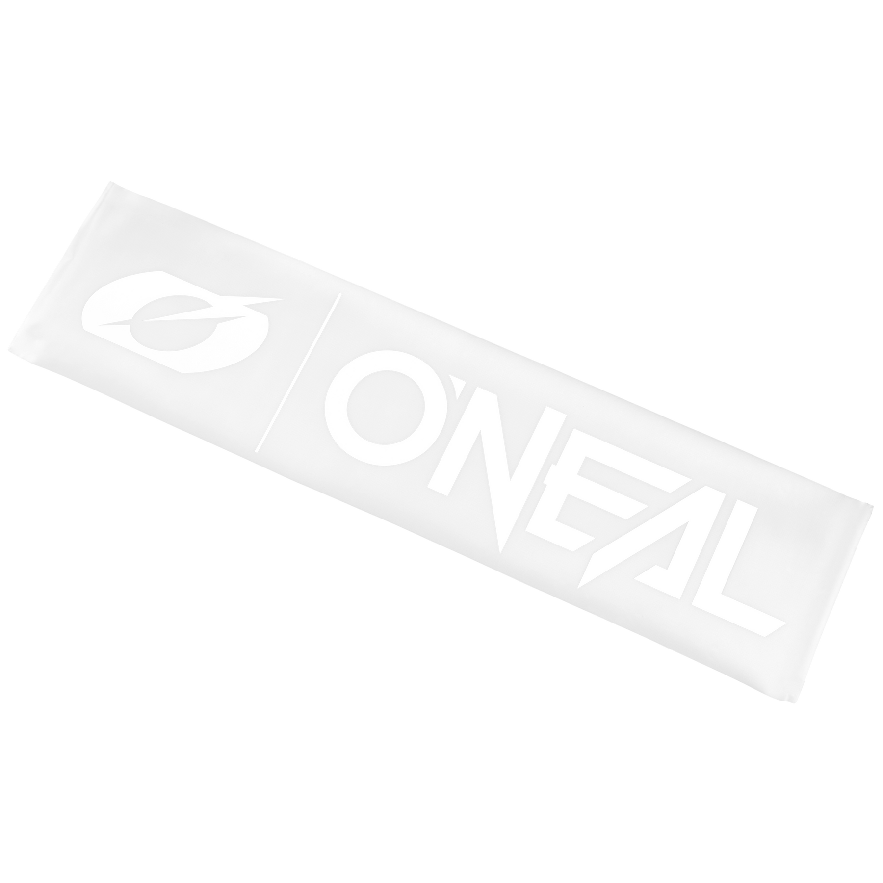 Der O'NEAL-Fensteraufkleber ist ein rechteckiger weißer Aufkleber mit einem stilisierten "O"-Logo auf der linken Seite und einem fetten "O'NEAL"-Text auf der rechten Seite, beides in Weiß auf transparentem Hintergrund. Marke: O'NEAL.