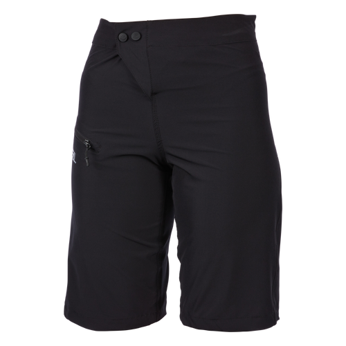 Die O'NEAL MATRIX Damen-MTB-Shorts haben Druckknöpfe auf der Vorderseite, einen Hosenschlitz mit Reißverschluss und eine kleine Tasche mit Reißverschluss am Oberschenkel. Sie ist aus leichtem Material gefertigt und ideal für Outdoor- oder Mountainbike-Aktivitäten.
