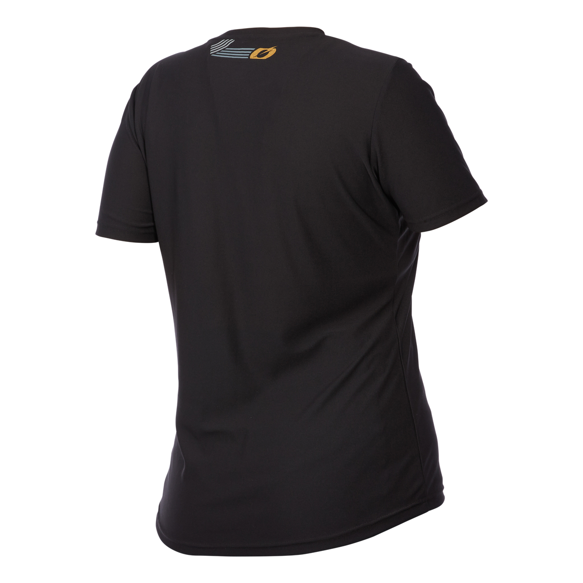 Das O'NEAL SLICKROCK Damen-MTB-Trikot hat ein schlichtes schwarzes Design mit kurzen Ärmeln und einem kleinen orange-weißen Logo in der Nähe des Kragens. Es bietet O'NEAL-Qualität und Komfort für Ihr nächstes Mountainbike-Abenteuer.