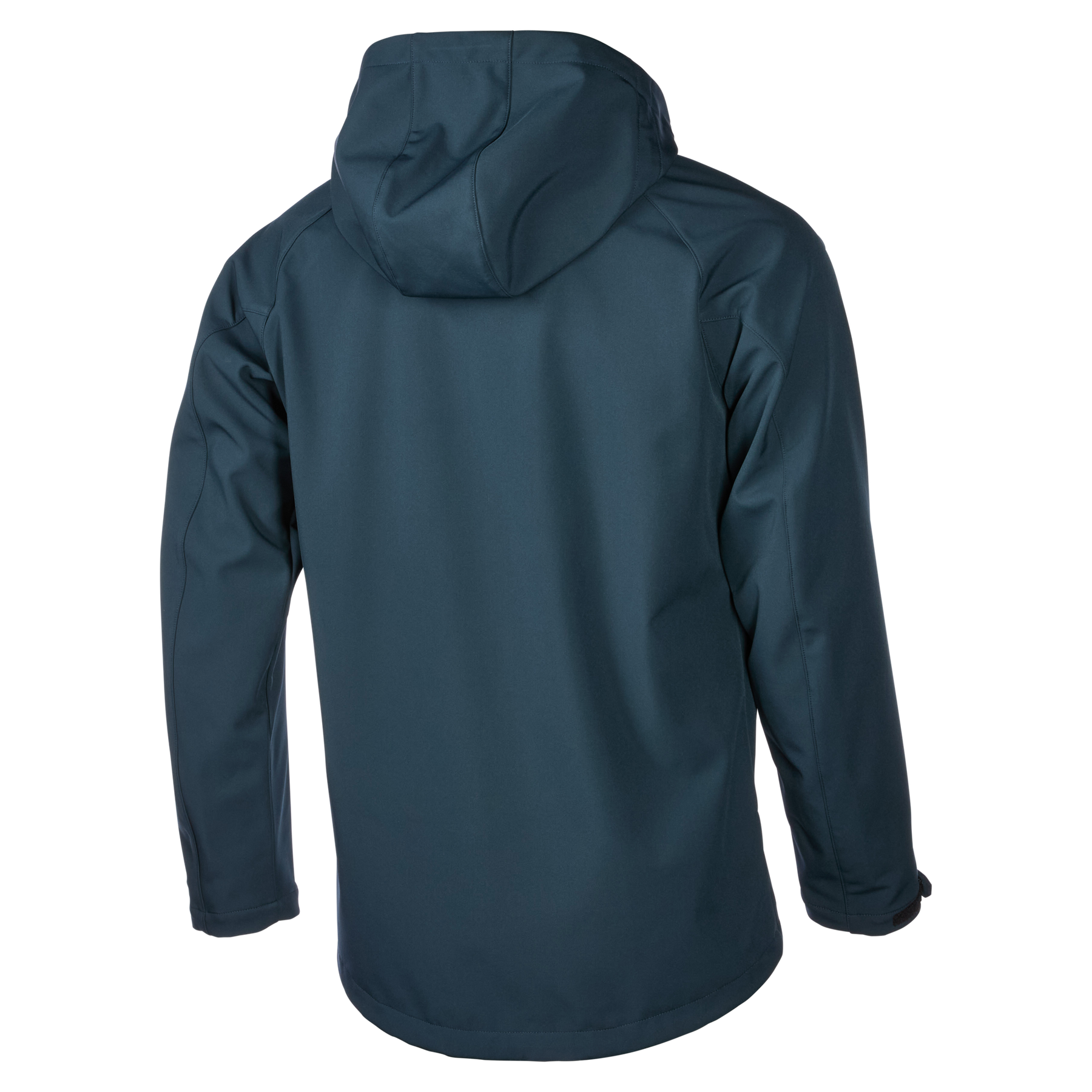 Die O'NEAL CYCLONE Softshell-Jacke von O'NEAL ist von hinten in dunklem Teal abgebildet. Sie hat lange Ärmel, ein glattes, mattes Finish, atmungsaktives, leichtes Material, eine lockere Passform, einfache Nähte und keine sichtbaren Logos oder Verzierungen.