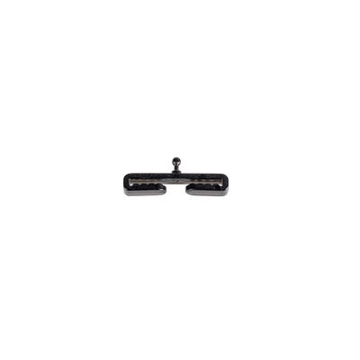 Die O'NEAL Tear-Off Strap Clip von O'NEAL ist eine schwarze Metall-Haarspange mit einem abgerundeten oberen Verschluss, abgebildet auf weißem Hintergrund.