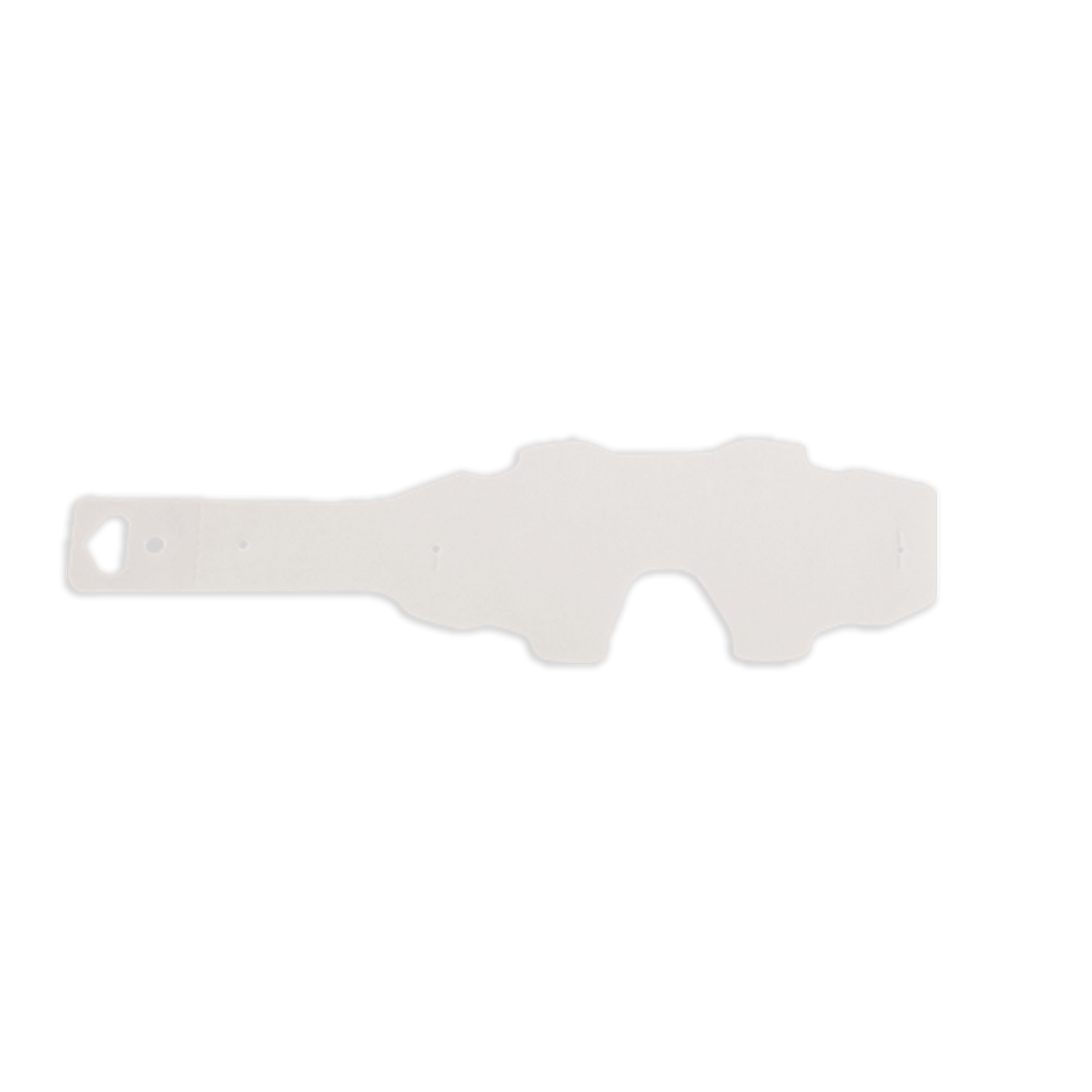 Eine O'NEAL B2 Goggle - Tear Off Pack Abreißscheibe, aus klarem Kunststoff, auf weißem Hintergrund.