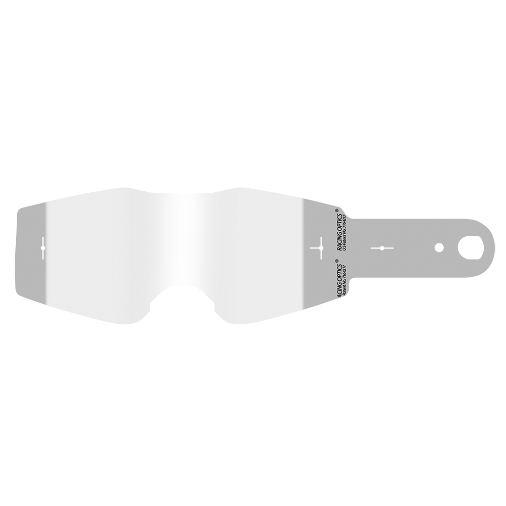 Das O'NEAL B-20 & B-30 Goggle Laminated Tear Off Pack bietet klare, minimal gebrandete Visierfolien mit zwei seitlichen Laschen und einem Loch auf der rechten Lasche, die für die einfache Verwendung auf Helmvisieren konzipiert sind.