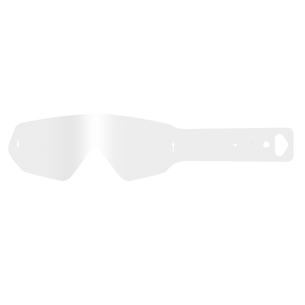 Die O'NEAL B-FLEX Goggle Tear Off Pack von O'NEAL zeichnet sich durch ein weißes, rechteckiges Design mit einer dezenten vertikalen Falte und einem leichten Schatten in der Mitte aus, das vor einem schlichten weißen Hintergrund steht.