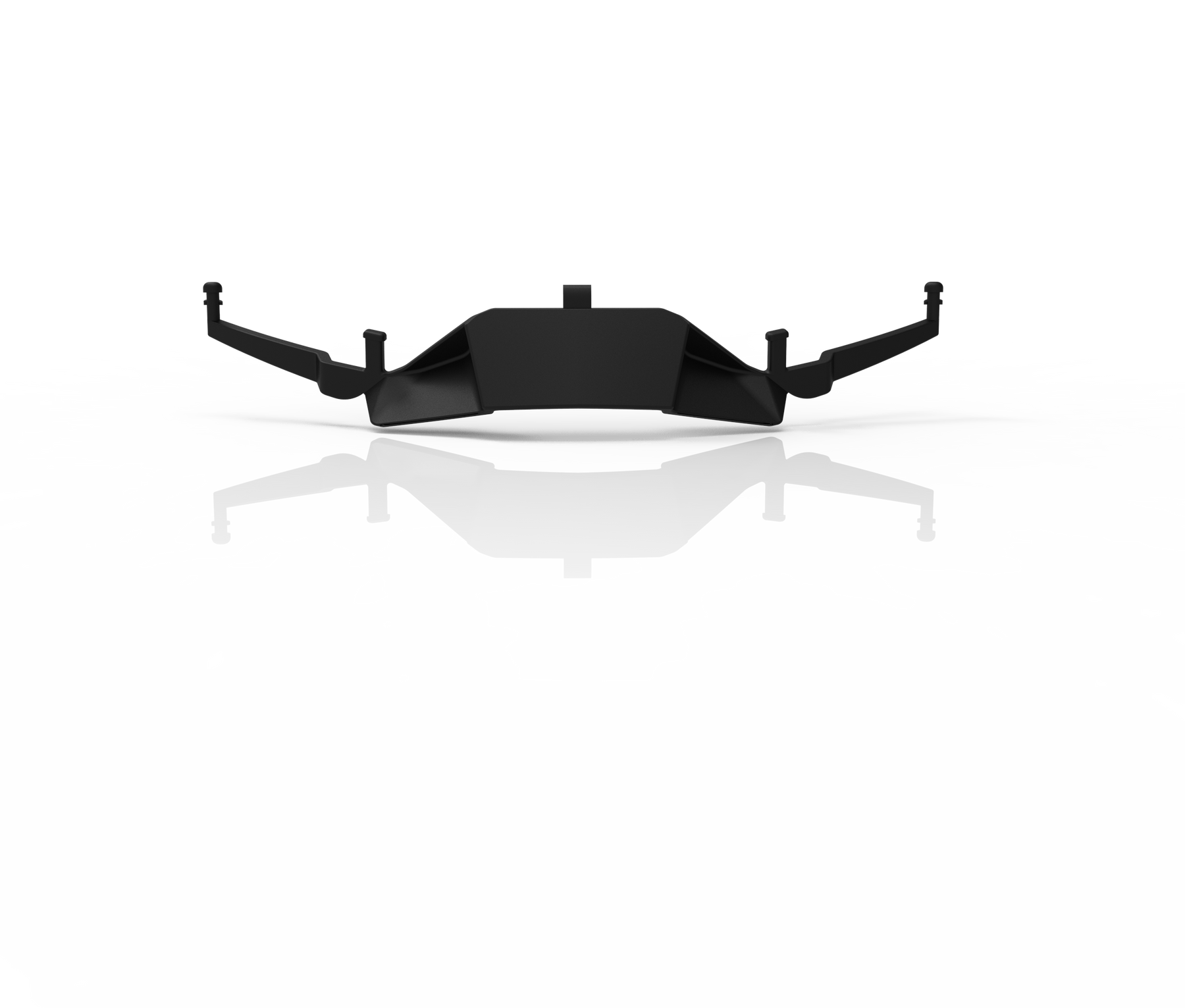 Die O'NEAL Nose Guard B-22, B-33, B-55 Goggle, ein schwarzes, kantiges Accessoire von O'NEAL, ist auf einem weißen Hintergrund mit grauen, abstrakten Spritzmustern zentriert, die sich nach außen erstrecken.