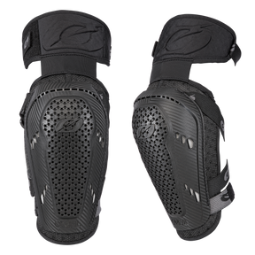 Zwei O'NEAL PRO III Ellbogenschützer in Schwarz, mit belüftetem Design, harten Schutzschalen und verstellbaren Riemen für Sport oder Radfahren, werden nebeneinander auf einem einfarbigen Hintergrund gezeigt.