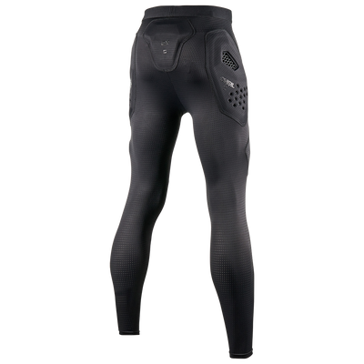 Crash pants O'NEAL DIRT FLX noirs de O'NEAL Europe avec inserts renforcés et rembourrage IPX en TPE alvéolé sur les hanches et le coccyx, représentés de l'arrière sur fond blanc. Pantalon de protection idéal pour une protection supplémentaire. Couleur : noir.