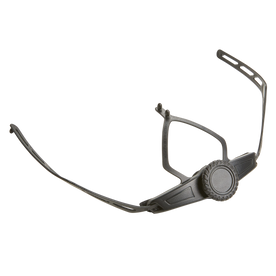 The O'NEAL Retention System DIRT LID helmet from O'NEAL features a black, adjustable plastic headband with a circular adjustment wheel on the front for secure attachment of the helmet or headgear.
