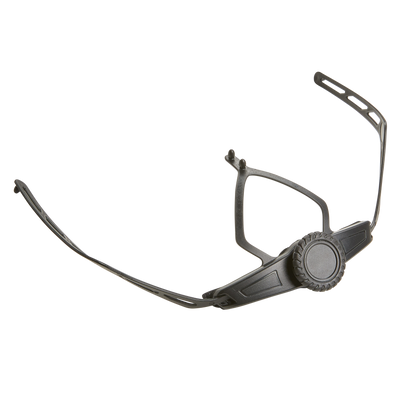 Le casque O'NEAL Retention System DIRT LID dispose d'un serre-tête en plastique noir réglable avec une molette de réglage circulaire sur le devant pour une fixation sûre du casque ou du couvre-chef.