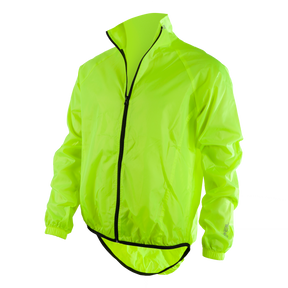 Die O'NEAL BREEZE Regenjacke ist eine neongelbe Windjacke mit durchgehendem Reißverschluss, Stehkragen und schwarzem Besatz. Diese gut sichtbare Jacke verfügt über elastische Bündchen und einen etwas längeren hinteren Saum für zusätzlichen Schutz und ist somit ideal für Outdoor-Aktivitäten. Sie wurde von O'NEAL entworfen und ist die perfekte Ausrüstung für begeisterte Radfahrer.