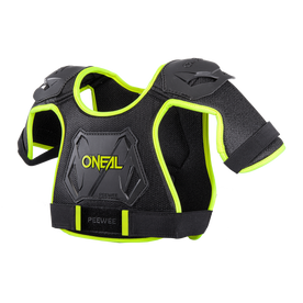 La protezione per il petto O'NEAL PEEWEE per bambini in nero e giallo neon offre ai giovani piloti una protezione per il petto e le spalle compatibile con il motocross, con inserti in rete e plastica per la ventilazione: l'abbigliamento sportivo ideale di O'NEAL.