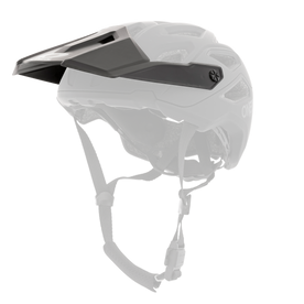 The O'NEAL Visor PIKE Helmet SOLID is a matt black bike helmet with visor, ventilation holes and adjustable straps, shown from the side on a white background.