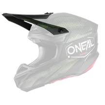 Der O'NEAL Visor 5SRS Polyacrylite Helmet COVERT ist ein Integralhelm für Motorradfahrer in Schwarz und Grün mit Visier und aerodynamischem Design. Auf der Seite ist das O'NEAL-Logo neben einem Muster aus kleinen grünen Sechsecken und dem Text „ENJOY RIDE“ deutlich zu sehen.