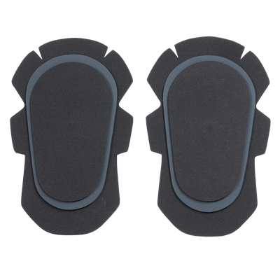 Ein Paar schwarze, ovale O'NEAL IPX-HP-Schaumstoff-Knieschleifer mit geschichteten Kanten für Motorrad-Rennanzüge, abgebildet auf weißem Hintergrund.