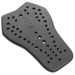 Ein schwarzes Schutzpad mit sechseckigen Löchern und dem in der Mitte eingeprägten Markennamen „O'NEAL“. Das O'NEAL IPX-HP-Pad verfügt über eine strukturierte Oberfläche, die speziell für den Aufprallschutz entwickelt wurde und sich daher ideal für Sport- oder Motorradausrüstung eignet. Es wird vor einem schwarzen Hintergrund angezeigt.
