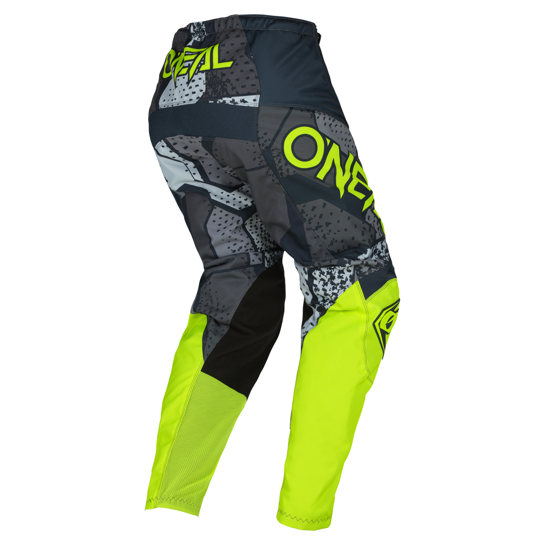 Die O'NEAL ELEMENT Hose CAMO Motocross-Hose zeichnet sich durch eine auffällige Camouflage-Grafik, ein seitliches "ONEAL"-Branding und dauerhaften Schutz aus - ideal für Motorsportfans, die Stil und Sicherheit auf der Strecke suchen.