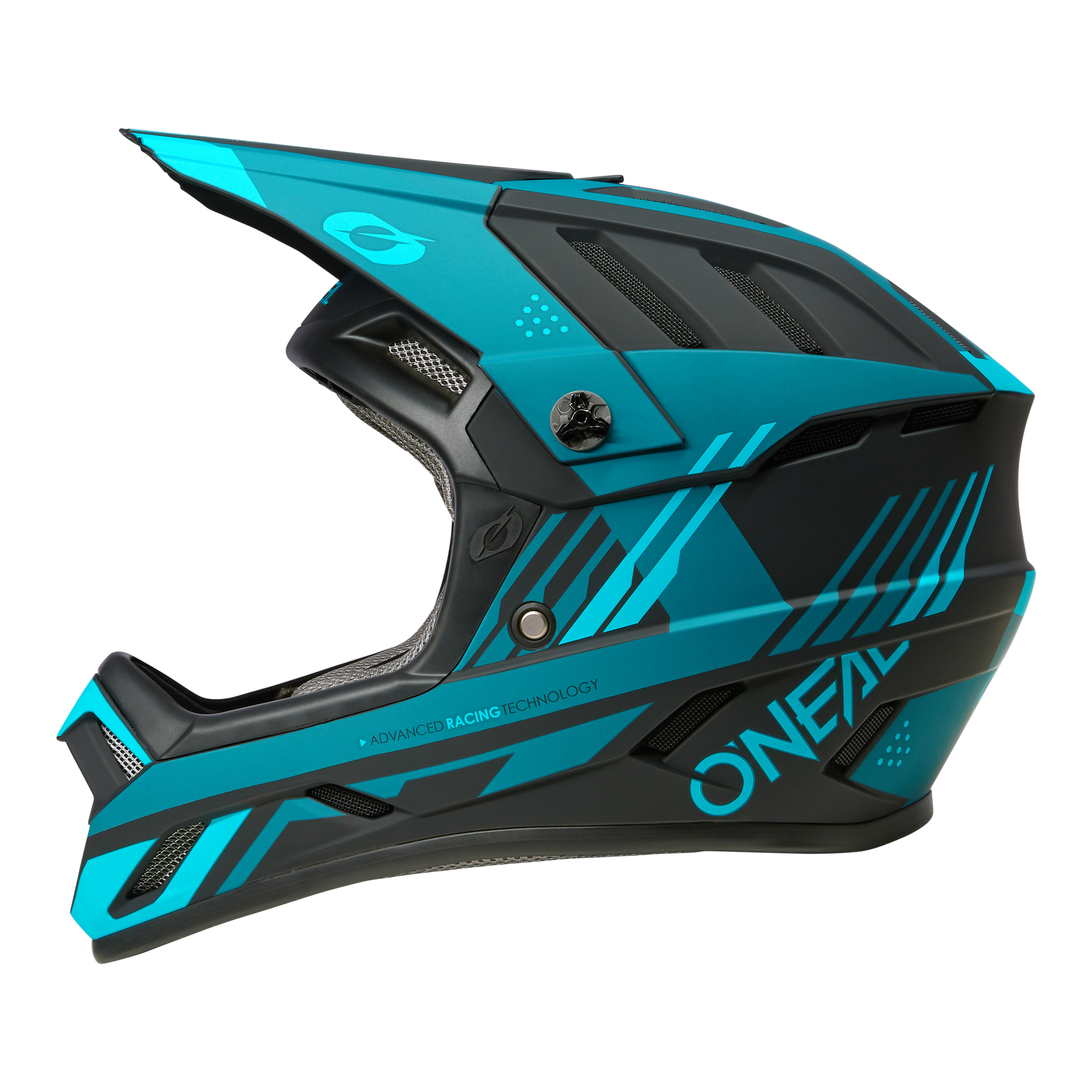 Der O'NEAL BACKFLIP Helm STRIKE von O'NEAL bietet aerodynamische Belüftungsöffnungen, auffällige geometrische Muster und ein seitliches Branding - perfekt für Mountainbiker, die sowohl Stil als auch Schutz suchen.