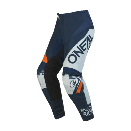 Der O'NEAL ELEMENT Hose SHOCKER in Blau, Schwarz, Weiß und Orange ist seitlich mit 