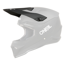 Der O'NEAL Visor 1SRS Helm SOLID ist ein mattschwarzer Integralhelm mit Visier, Kinnschutz und Belüftungslöchern. Der Markenname „O'NEAL“ ist in weißer Schrift an der Seite und oben gut sichtbar angebracht. Dieser Helm ist speziell für High-Crash-Sportarten und Offroad-Biken konzipiert.