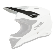 Der O'NEAL Visor 1SRS Helm SOLID in Weiß und Schwarz ist ein Integralhelm für Motocross mit markantem Visier, aerodynamischem Design und effektiver Belüftung für optimale Luftzirkulation. Der Helm trägt das O'NEAL-Logo auf der Seite und bietet umfassende Abdeckung für hervorragenden Kopfschutz.