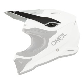 Der O'NEAL Visor 1SRS Helm SOLID in Weiß und Schwarz ist ein Integralhelm für Motocross mit markantem Visier, aerodynamischem Design und effektiver Belüftung für optimale Luftzirkulation. Der Helm trägt das O'NEAL-Logo auf der Seite und bietet umfassende Abdeckung für hervorragenden Kopfschutz.