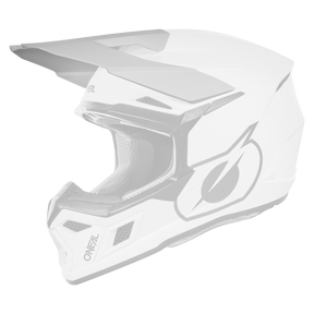 Wir präsentieren den O'NEAL Visor 3SRS Helmet SOLID, einen Offroad-Motorradhelm mit weißer Lackierung und schlankem, aerodynamischem Design. Dieser Helm verfügt über ein schwarzes Visier und markante schwarze Akzente, darunter ein auffälliges O'NEAL-Logo an der Seite und strategisch platzierte Belüftungsöffnungen vorne und oben für optimale Belüftung. Das Innenfutter ist für zusätzlichen Komfort in Grau gehalten.