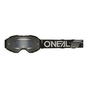 Die O'NEAL B-10 Brille Kinder SOLID schwarzes/klares Motocross-Brille verfügt über eine klare Linse mit Wellenmuster und das kultige Branding auf dem verstellbaren Riemen für optimalen Schutz.