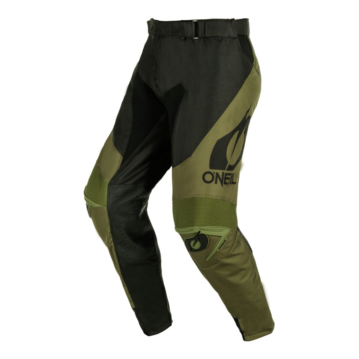 Die O'NEAL MAYHEM Hose HEXX, erhältlich in Olivgrün und Schwarz, ist eine fachmännisch designte Motocross-Hose mit vorgeformten Knien, verstärkten Nähten und einem O'Neal-Logo auf dem rechten Oberschenkel. Diese komfortable Hose bietet eine Mischung aus strapazierfähigem Stoff und Mesh, um optimale Belüftung und Bewegungsfreiheit zu gewährleisten und ist damit perfekt für jedes Bike-Abenteuer.