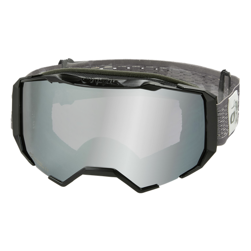 The O'NEAL B-22 Goggles STATIC feature a silvered, broadly reflective lens, a black frame and an adjustable black and gray printed strap - the perfect MX or MTB goggles for clear vision on the trail.