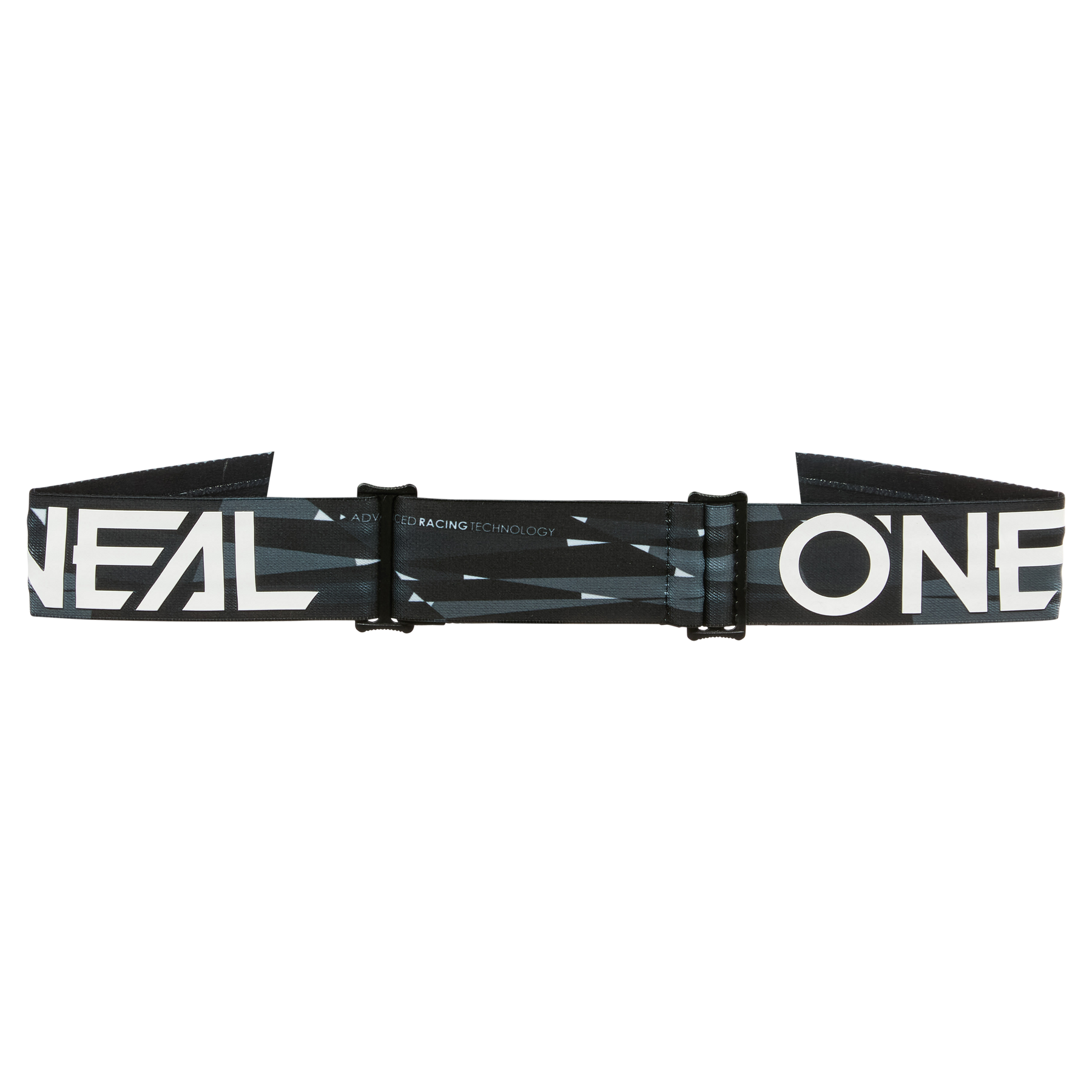 Die O'NEAL B-33 ROLL OFF Goggle ICTUS verfügt über ein schwarz-weißes, verstellbares, elastisches Band mit auffälligem "O'NEAL"-Schriftzug, geometrischen Mustern, zwei Kunststoffschiebern und sicherem Sitz für die Verwendung des Roll-Off-Systems an Ihrer MX-Brille.