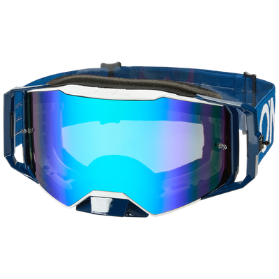 Entdecke das moderne Design der O'NEAL B-55 Goggle CRAM – eine blaue Skibrille mit verspiegelter Scheibe. Das dunkelblaue Band mit weißem Schriftzug sorgt für UV-Schutz und Antibeschlagbeschichtung für Top-Performance im Wintersport.