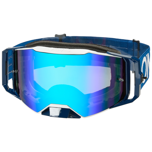 Entdecke das moderne Design der O'NEAL B-55 Goggle CRAM – eine blaue Skibrille mit verspiegelter Scheibe. Das dunkelblaue Band mit weißem Schriftzug sorgt für UV-Schutz und Antibeschlagbeschichtung für Top-Performance im Wintersport.