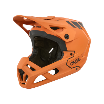 L'O'NEAL SL1 Helmet Crest, di colore arancione, è un casco da motocross integrale con interni neri, visiera estesa e logo laterale: un equipaggiamento perfetto per una protezione ottimale durante la guida.
