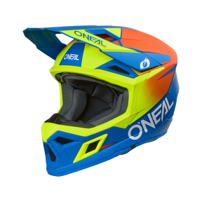 Der O'NEAL 3SRS Helm Kinder SOLID ist ein Kinder-Motocross-Helm mit Visier und Vollgesichtsschutz, der den O'NEAL-Markennamen an der Seite trägt.