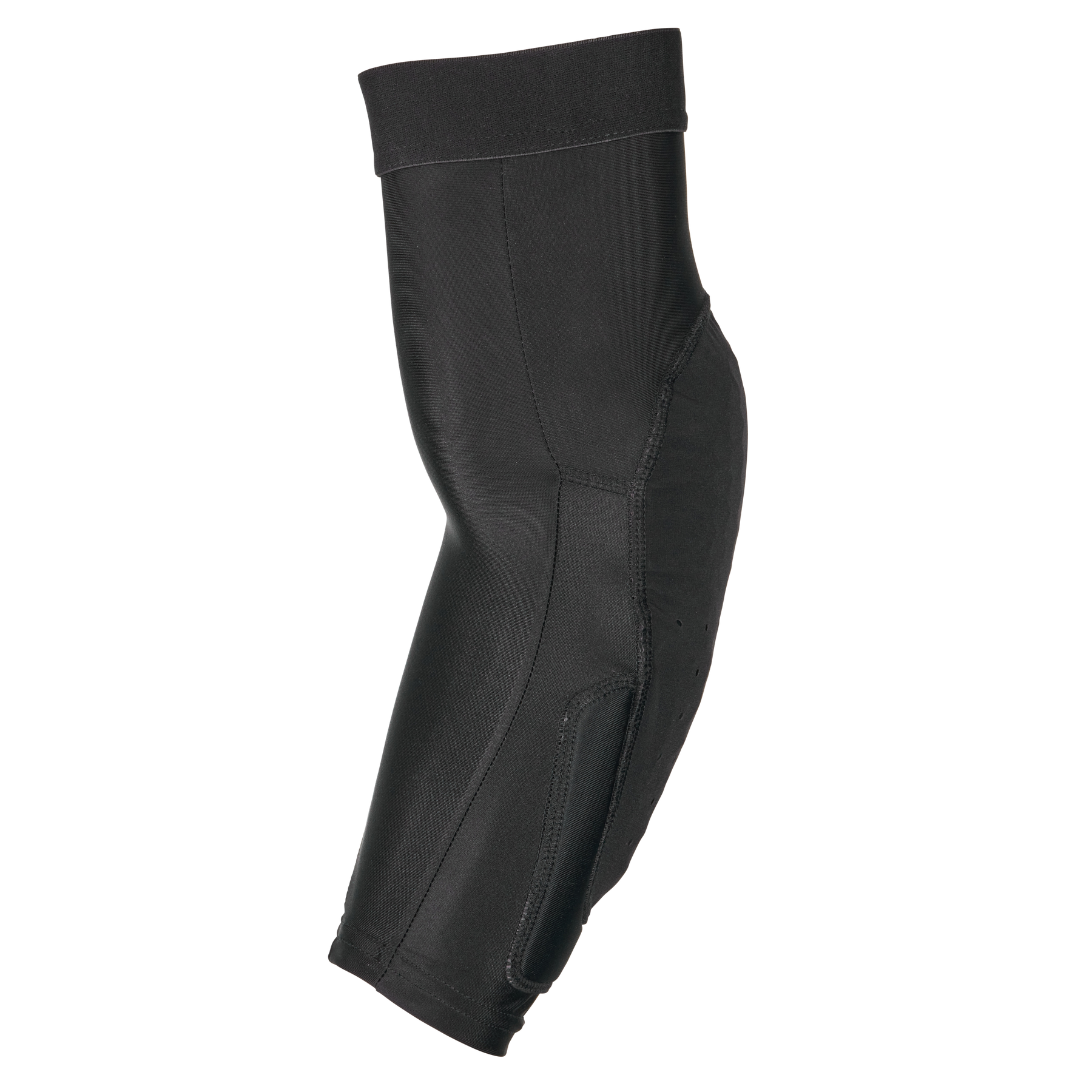 Der O'NEAL DIRT 2.0 Ellbogenschützer Kinder von O'NEAL ist ein schwarzer Kinder-Ellbogenschützer mit einem dehnbaren oberen Band zur Unterstützung und Kompression, der auf einem schlichten weißen Hintergrund abgebildet ist.