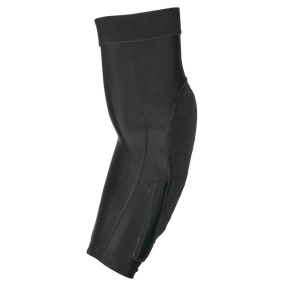 Der O'NEAL DIRT 2.0 Ellbogenschützer Kinder von O'NEAL ist ein schwarzer Kinder-Ellbogenschützer mit einem dehnbaren oberen Band zur Unterstützung und Kompression, der auf einem schlichten weißen Hintergrund abgebildet ist.