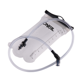 Die O'NEAL Hydration Bladder 2L ist eine klare, BPA-freie Trinkblase mit schwarzem Deckel und langem Schlauch, ideal für Ihren MTB-Rucksack bei Outdoor-Aktivitäten.